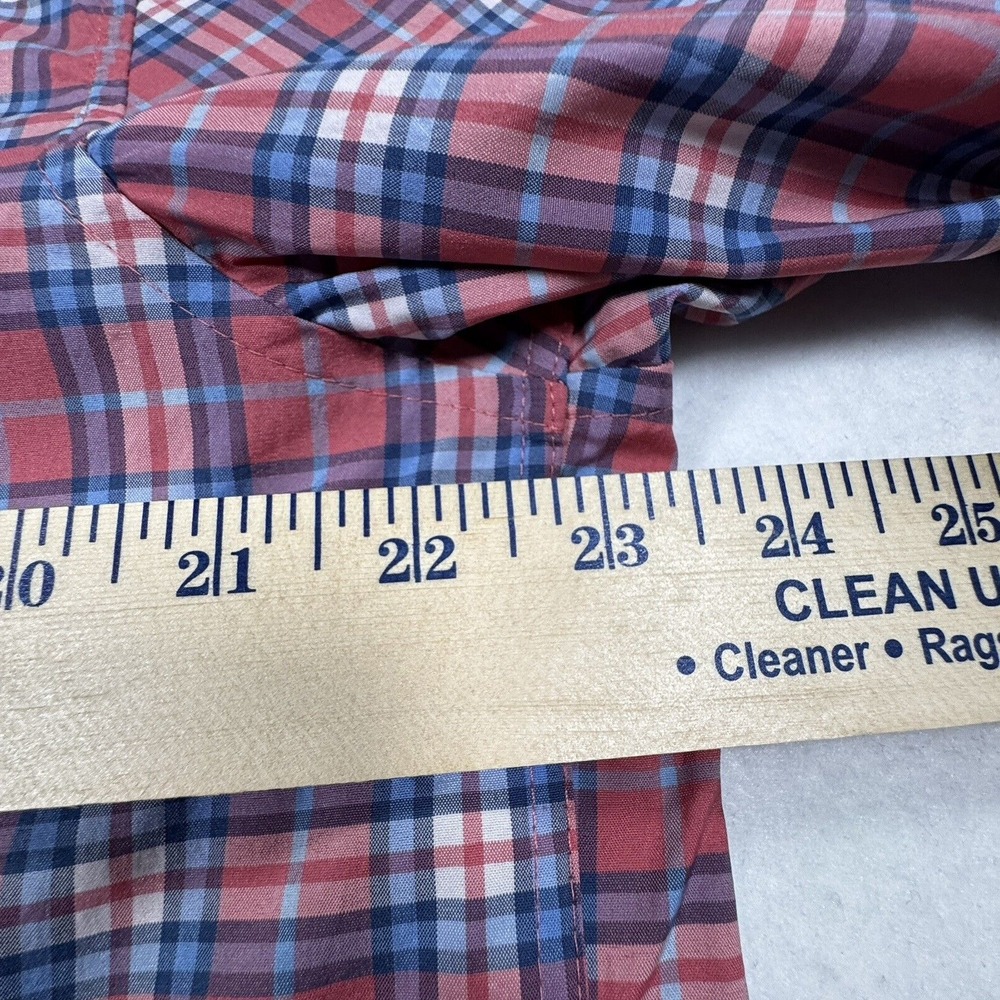 Vineyard Vines Performance Whale Shirt Mens Large Pink Blue Plaid Button Down - Picture 5 of 6